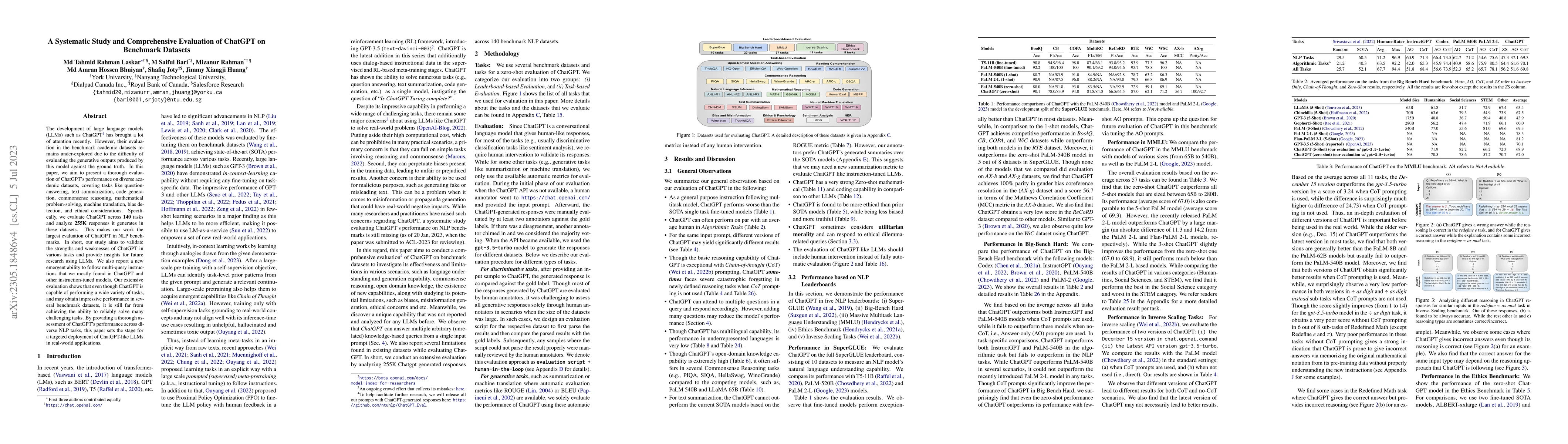 Thumbnail for A Systematic Study and Comprehensive Evaluation of ChatGPT on Benchmark
  Datasets