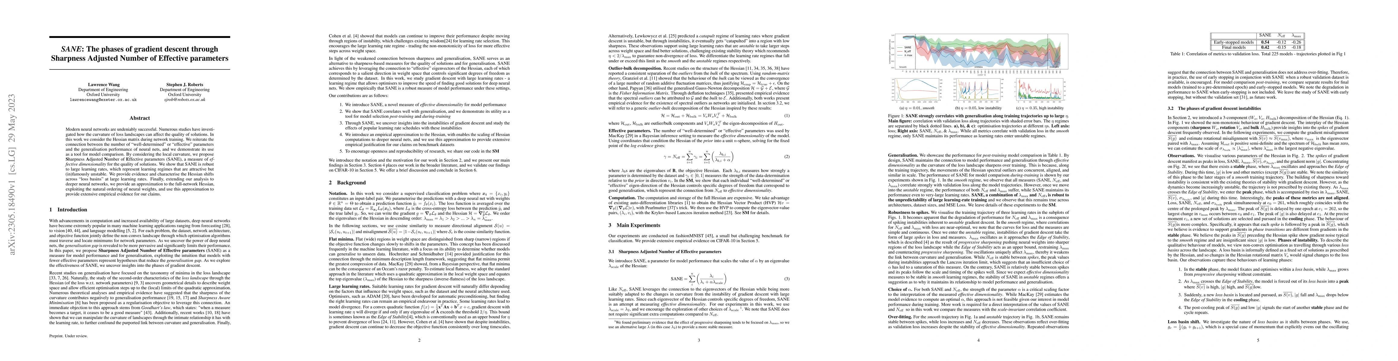 Thumbnail for SANE: The phases of gradient descent through Sharpness Adjusted Number
  of Effective parameters