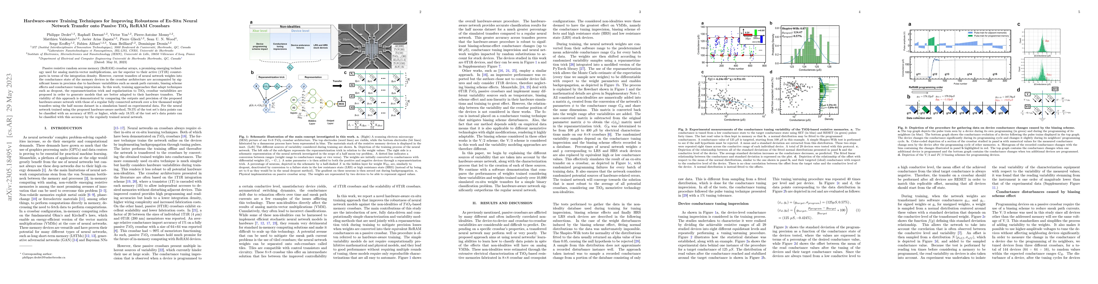 Thumbnail for Hardware-aware Training Techniques for Improving Robustness of Ex-Situ
  Neural Network Transfer onto Passive TiO2 ReRAM Crossbars