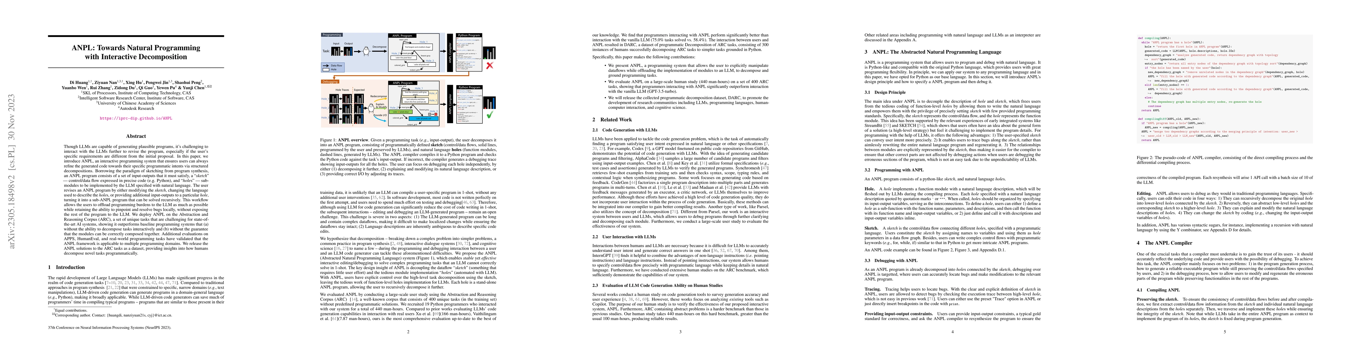 Thumbnail for ANPL: Towards Natural Programming with Interactive Decomposition