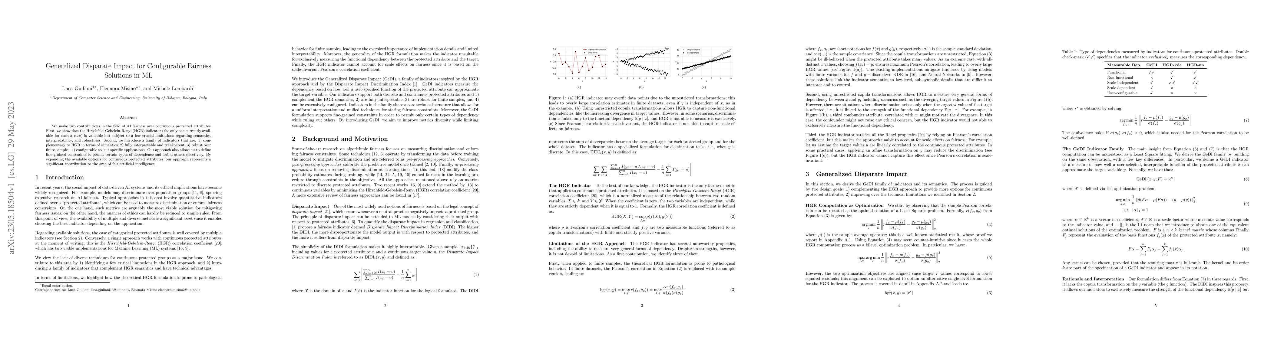 Thumbnail for Generalized Disparate Impact for Configurable Fairness Solutions in ML