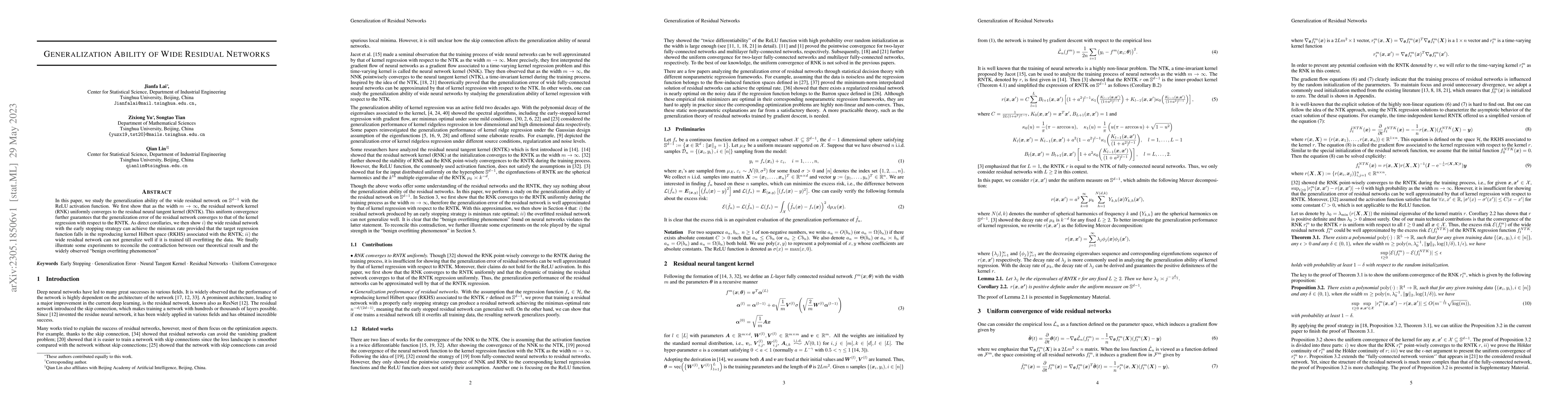 Thumbnail for Generalization Ability of Wide Residual Networks