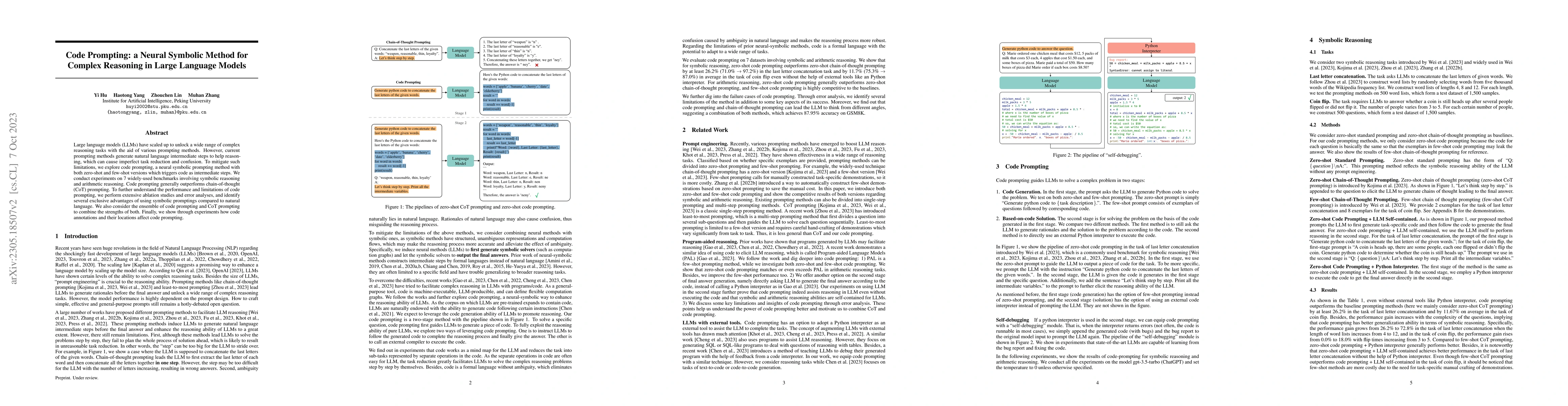 Thumbnail for Code Prompting: a Neural Symbolic Method for Complex Reasoning in Large
  Language Models