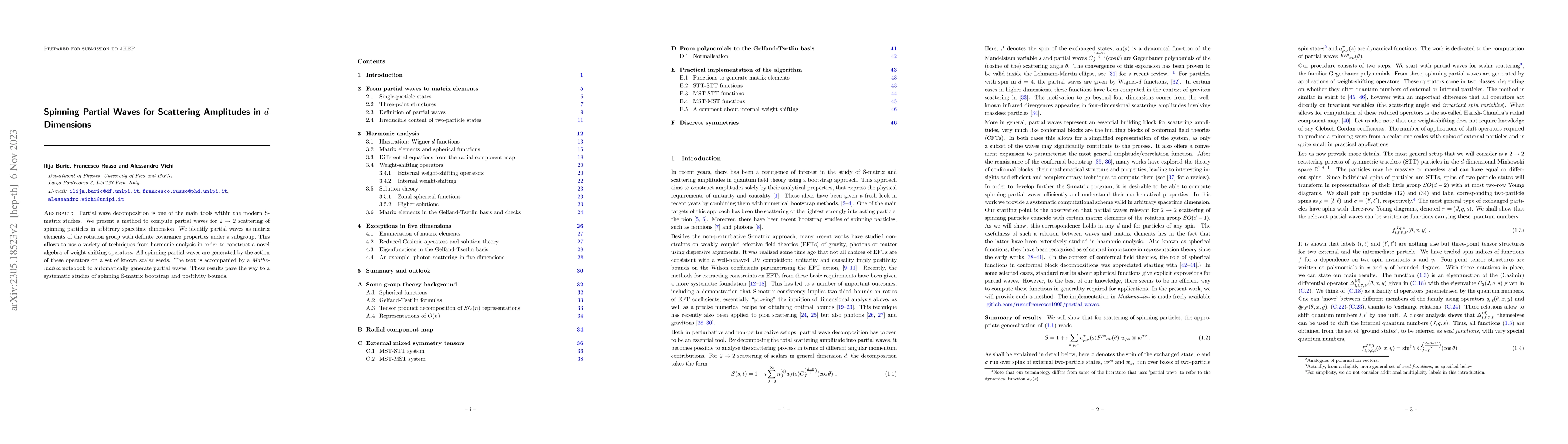 Thumbnail for Spinning Partial Waves for Scattering Amplitudes in $d$ Dimensions
