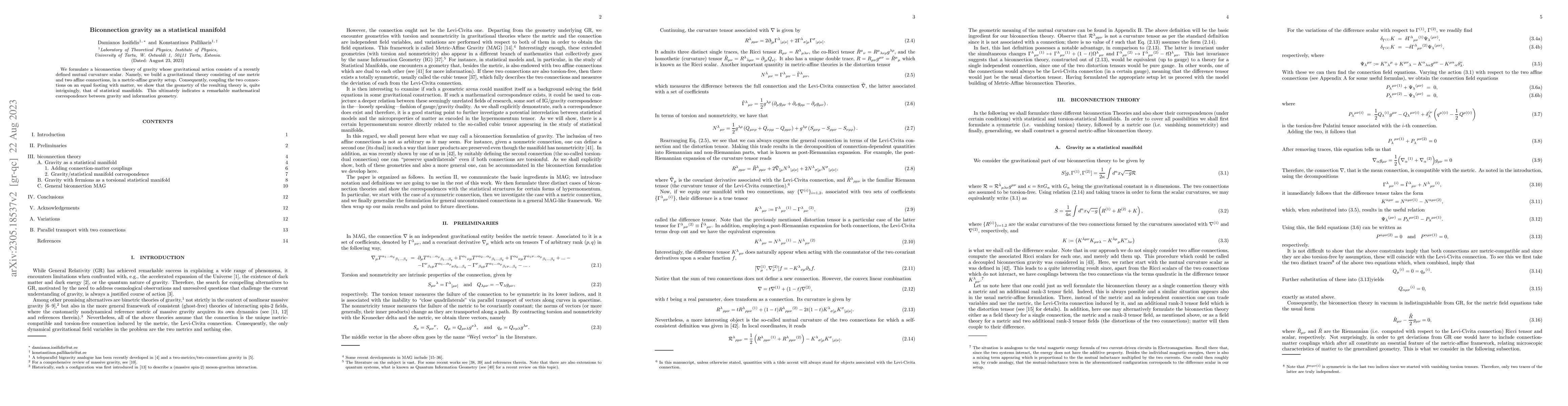 Thumbnail for Biconnection Gravity as a Statistical Manifold