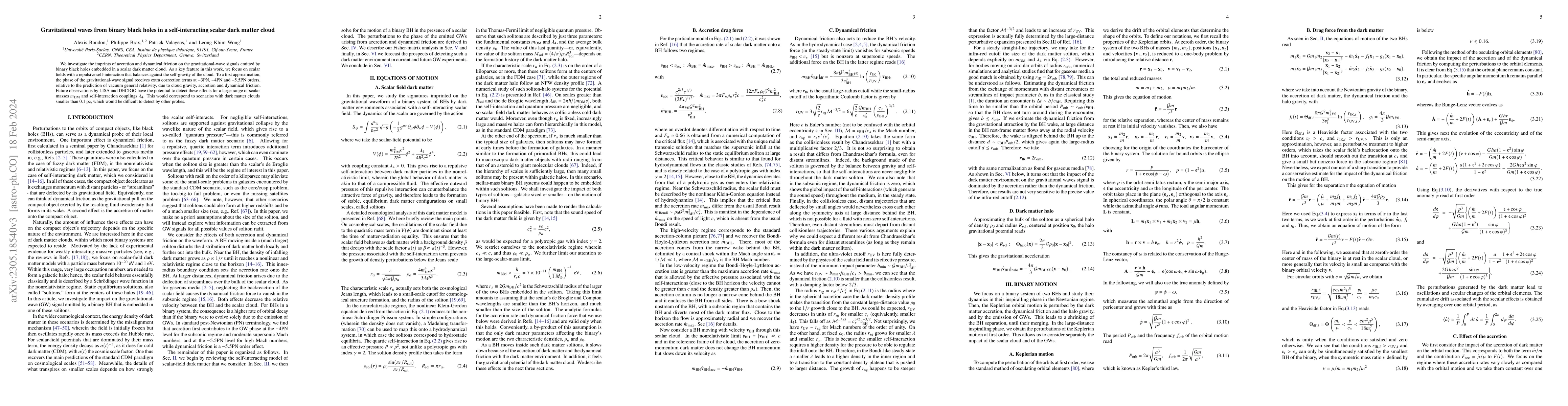 Thumbnail for Gravitational waves from binary black holes in a self-interacting scalar
  dark matter cloud