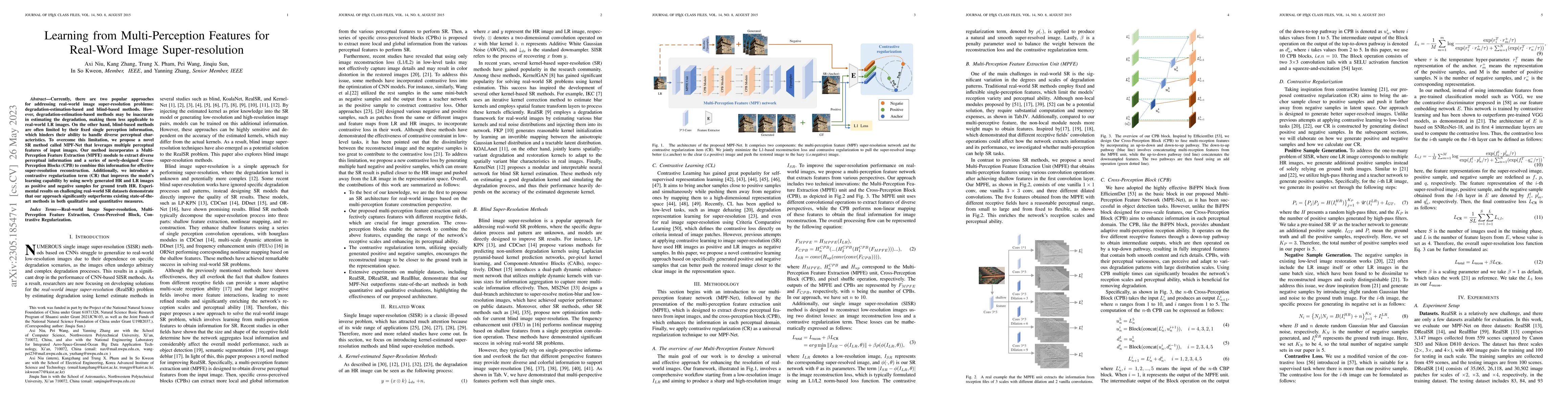 Thumbnail for Learning from Multi-Perception Features for Real-Word Image
  Super-resolution