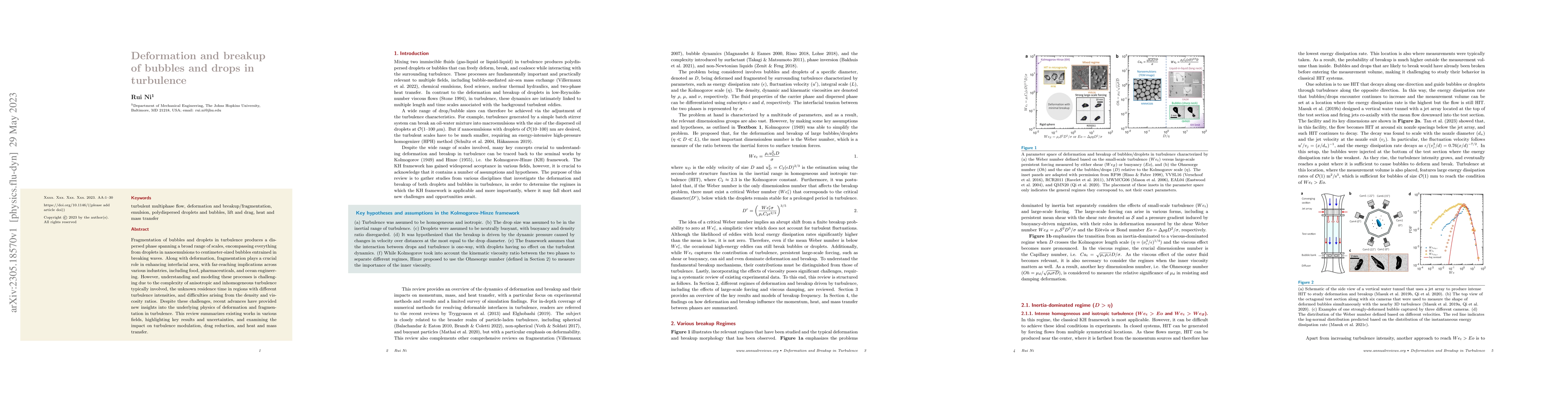 Thumbnail for Deformation and breakup of bubbles and drops in turbulence