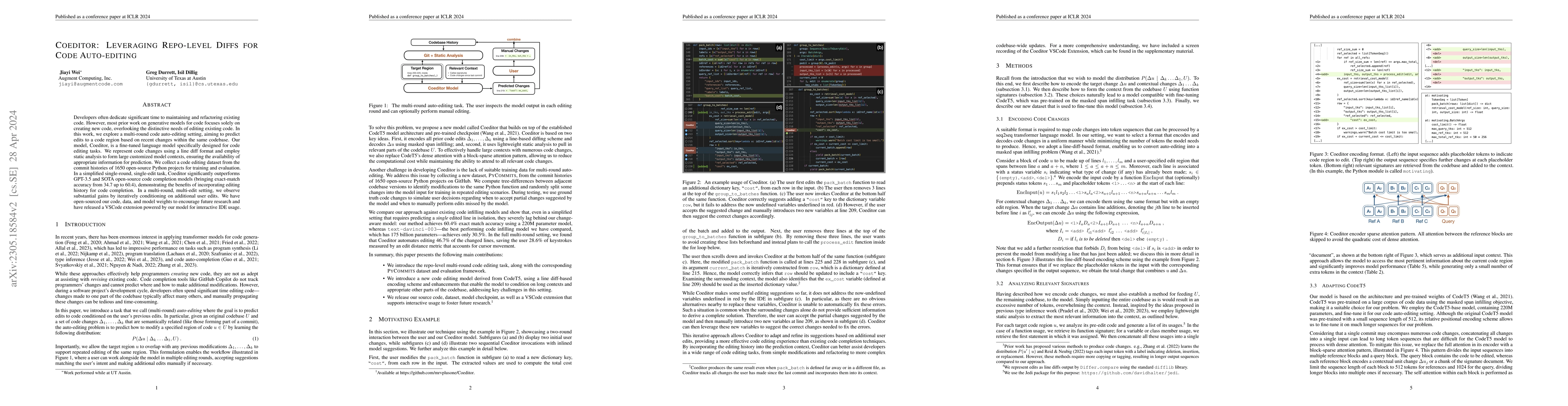 Thumbnail for Coeditor: Leveraging Contextual Changes for Multi-round Code
  Auto-editing