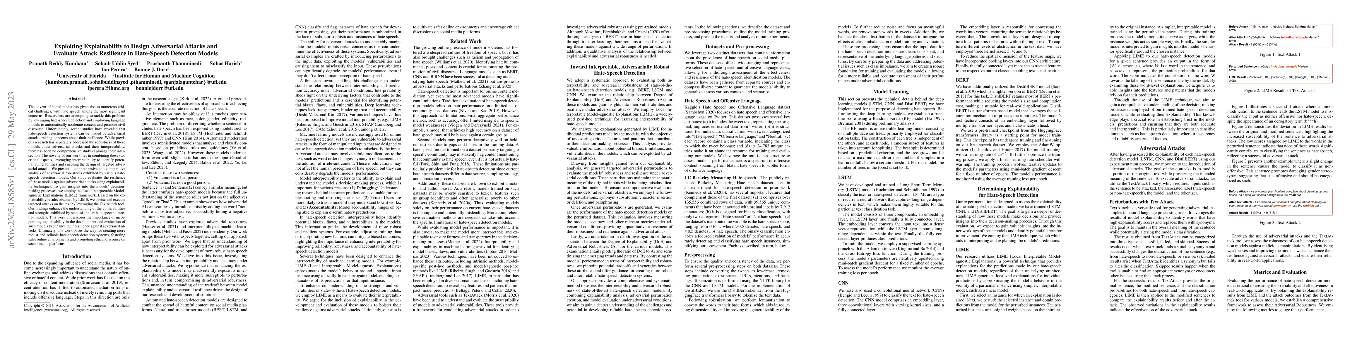 Thumbnail for Exploiting Explainability to Design Adversarial Attacks and Evaluate
  Attack Resilience in Hate-Speech Detection Models
