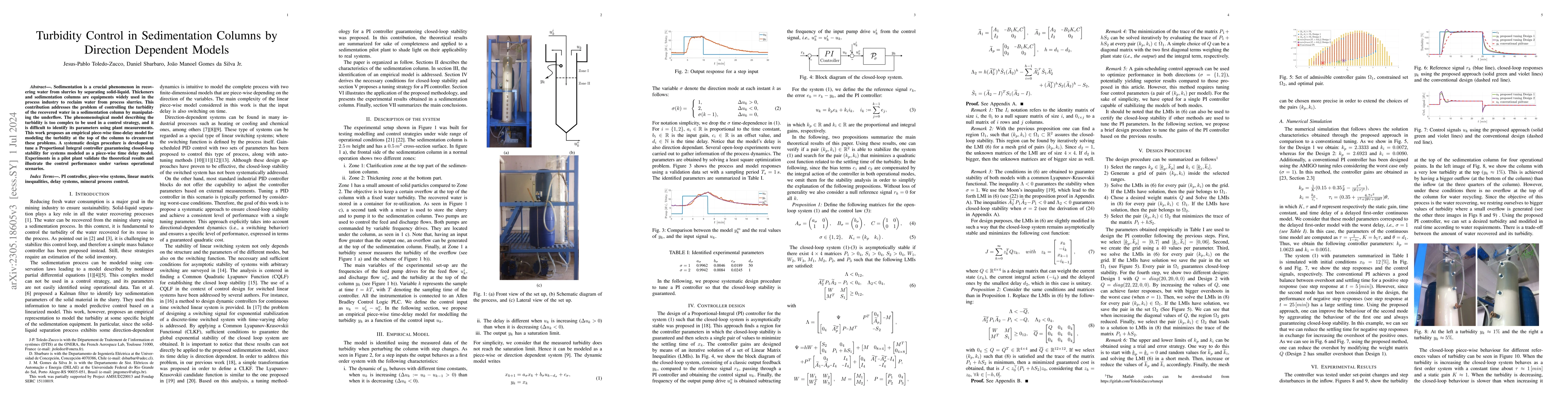 Thumbnail for Turbidity Control in Sedimentation Columns by Direction Dependent Models