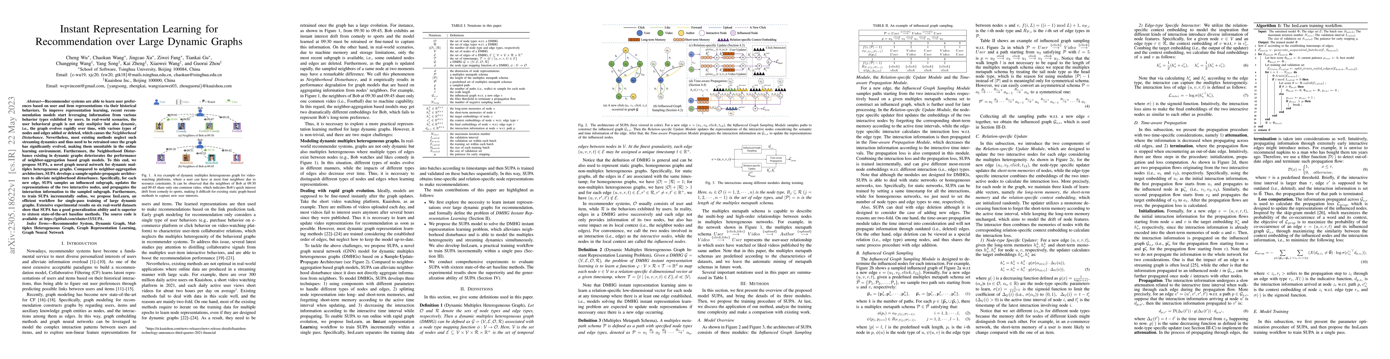 Thumbnail for Instant Representation Learning for Recommendation over Large Dynamic
  Graphs