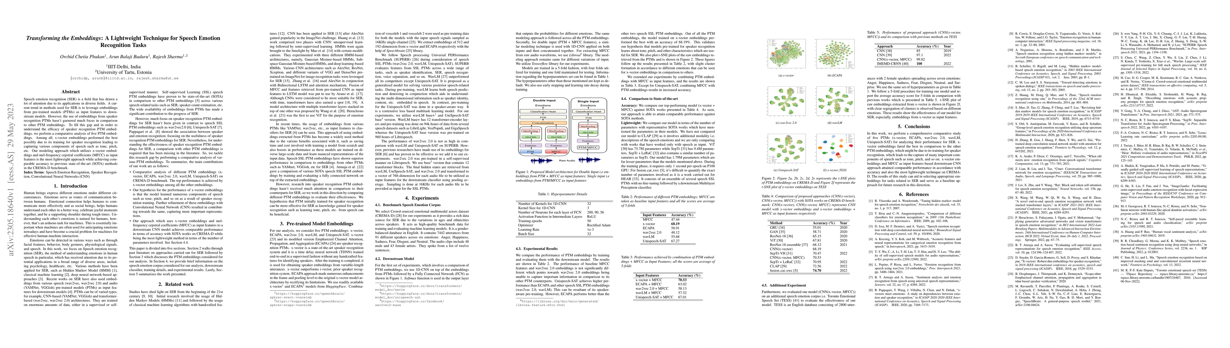 Thumbnail for Transforming the Embeddings: A Lightweight Technique for Speech Emotion
  Recognition Tasks