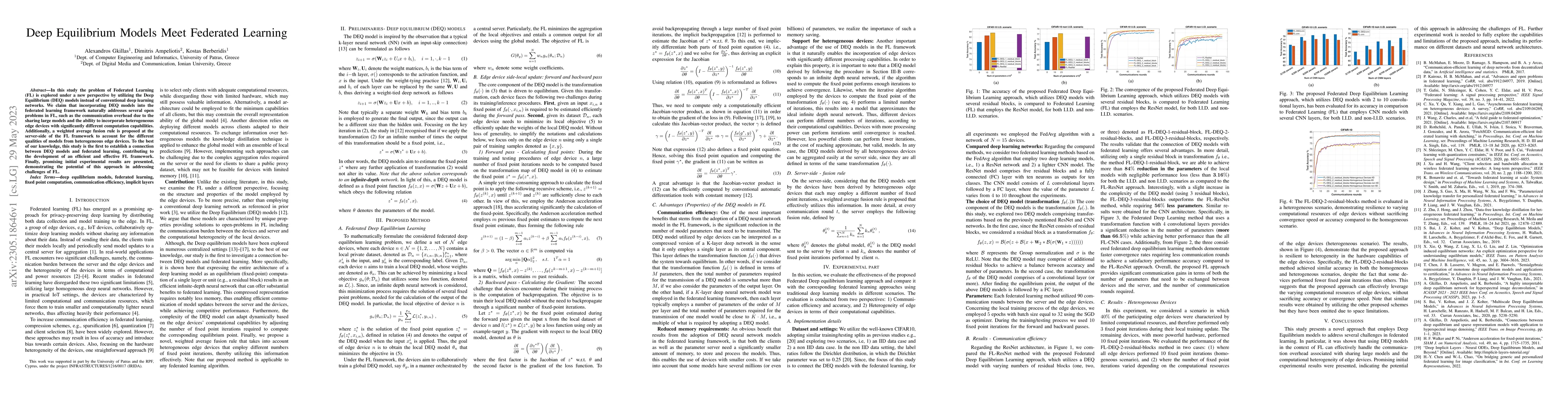 Thumbnail for Deep Equilibrium Models Meet Federated Learning
