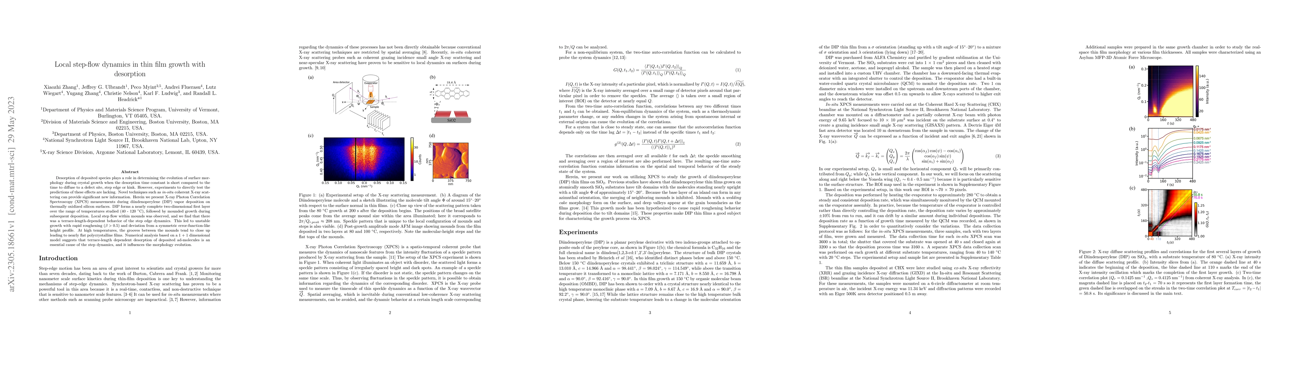 Thumbnail for Local step-flow dynamics in thin film growth with desorption