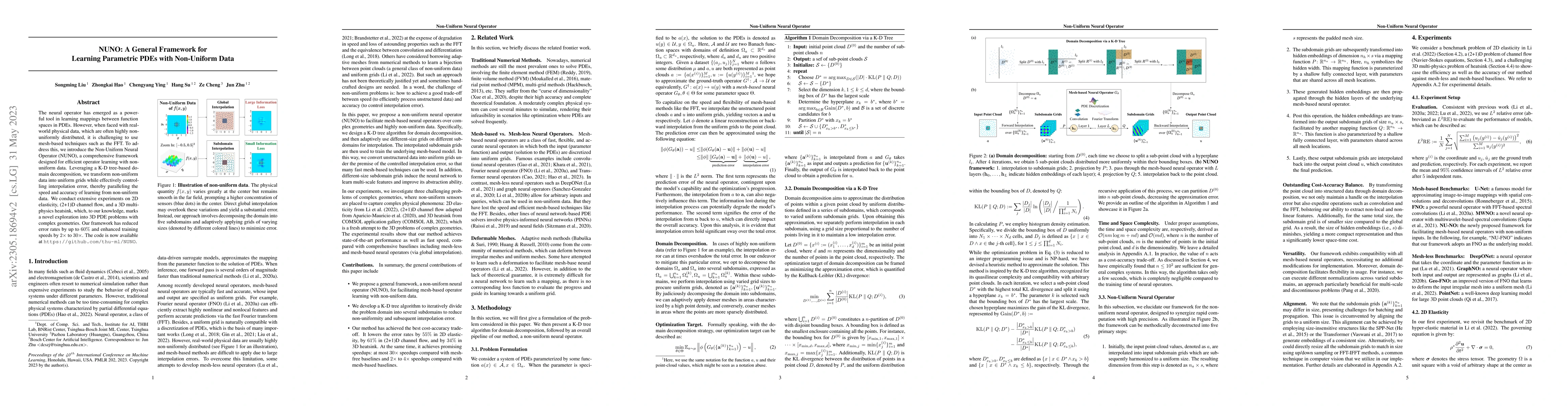 Thumbnail for NUNO: A General Framework for Learning Parametric PDEs with Non-Uniform
  Data