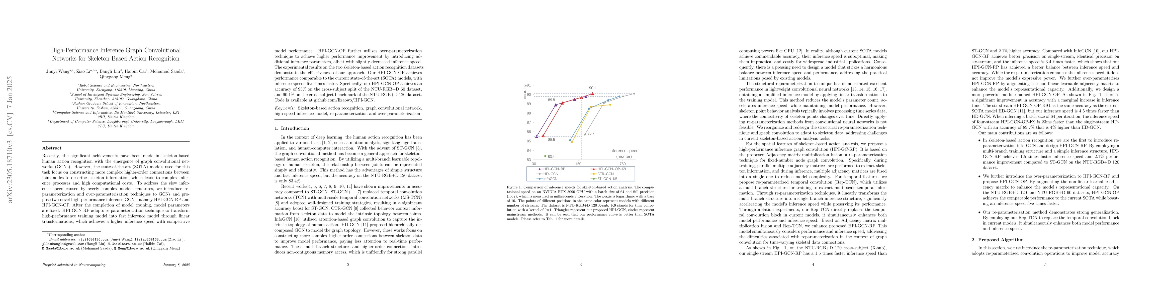 Thumbnail for High-Performance Inference Graph Convolutional Networks for
  Skeleton-Based Action Recognition