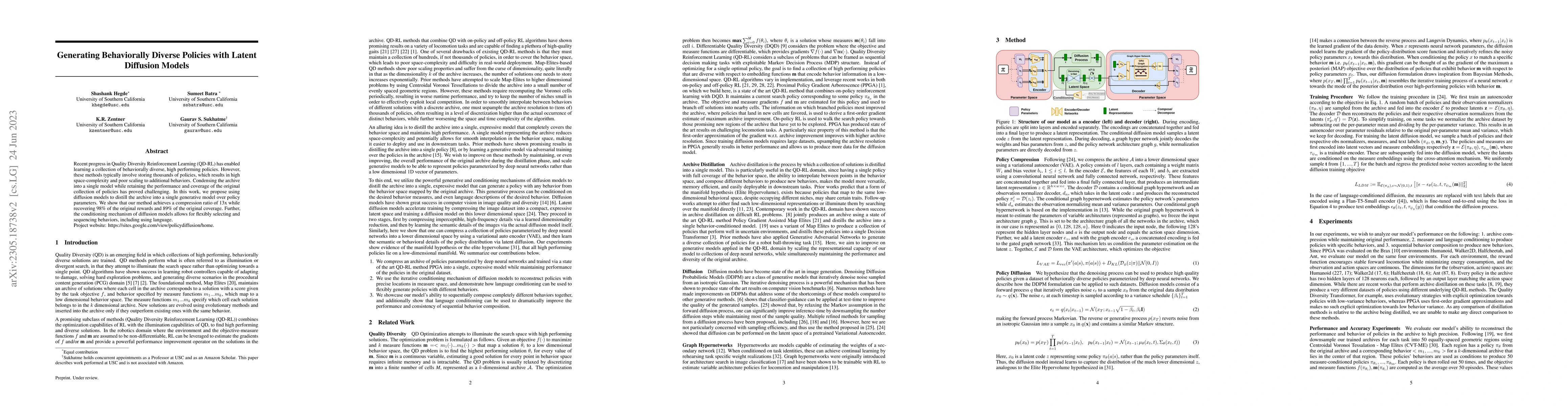 Thumbnail for Generating Behaviorally Diverse Policies with Latent Diffusion Models