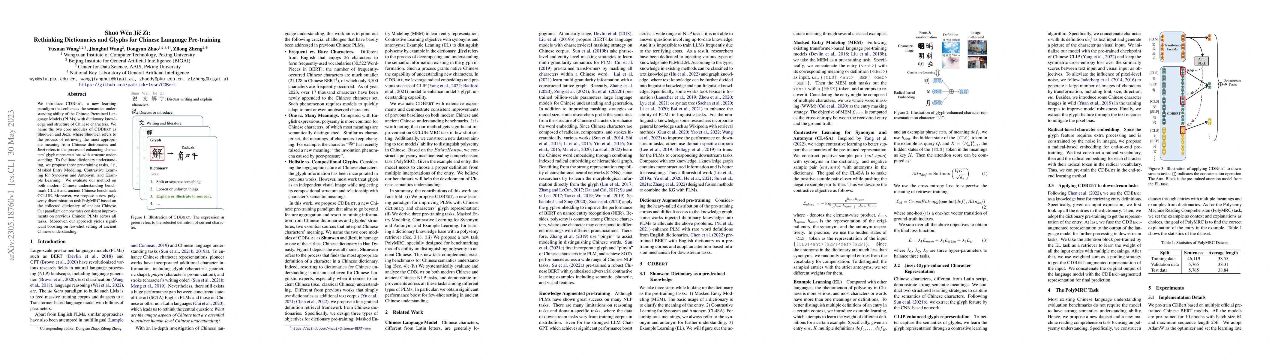 Thumbnail for Shuo Wen Jie Zi: Rethinking Dictionaries and Glyphs for Chinese Language
  Pre-training