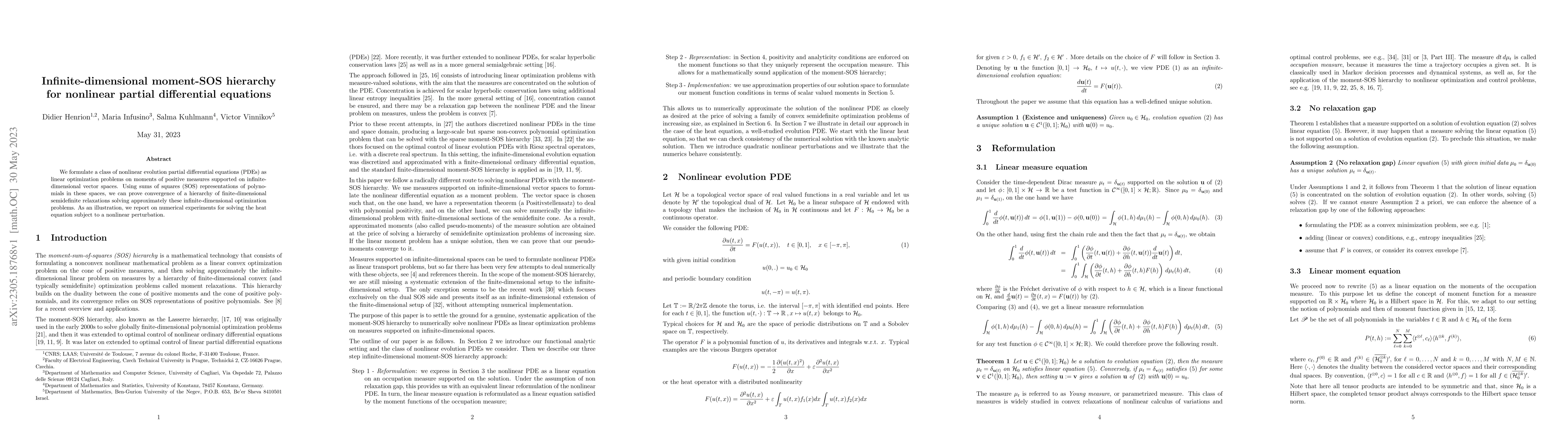 Thumbnail for Infinite-dimensional moment-SOS hierarchy for nonlinear partial
  differential equations