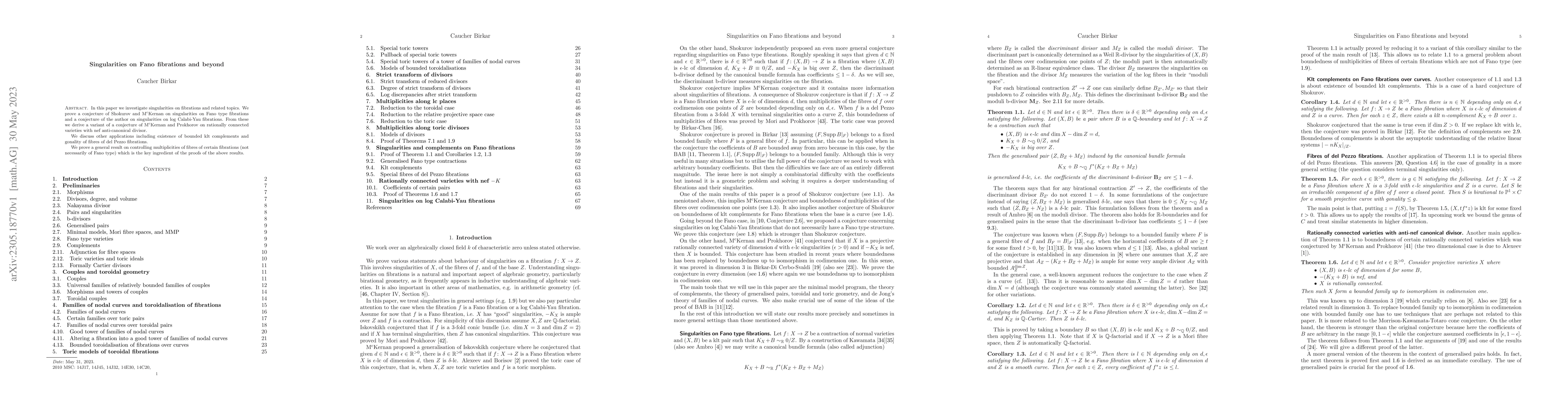 Thumbnail for Singularities on Fano fibrations and beyond
