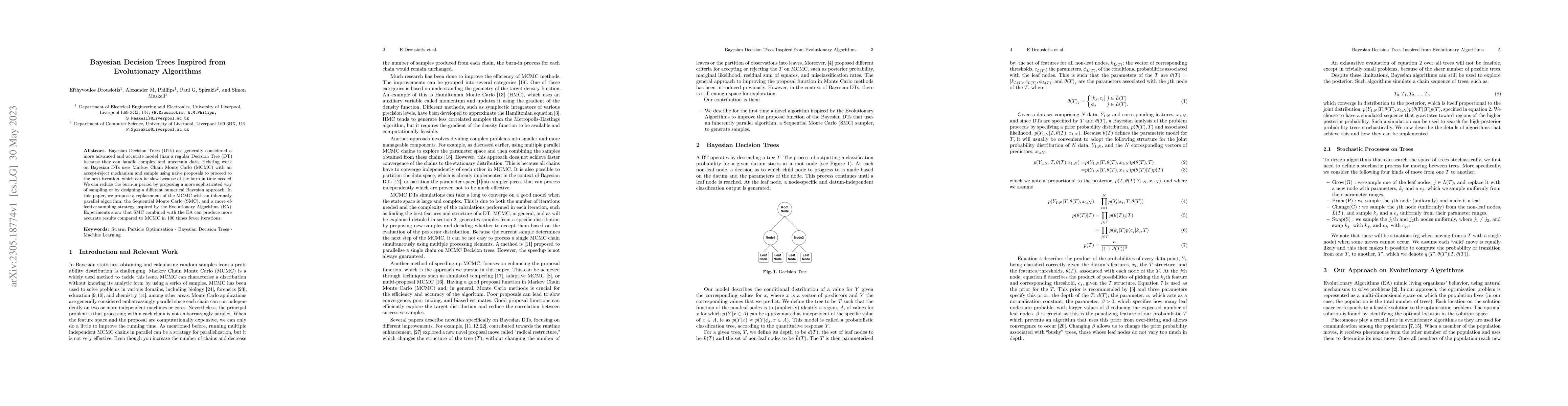 Thumbnail for Bayesian Decision Trees Inspired from Evolutionary Algorithms