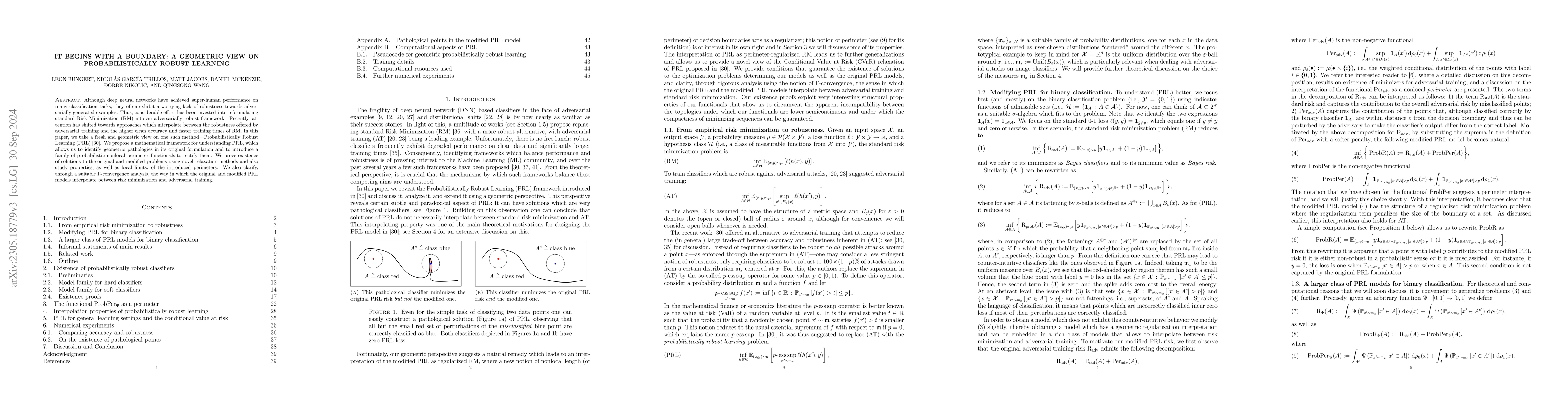 Thumbnail for It begins with a boundary: A geometric view on probabilistically robust
  learning