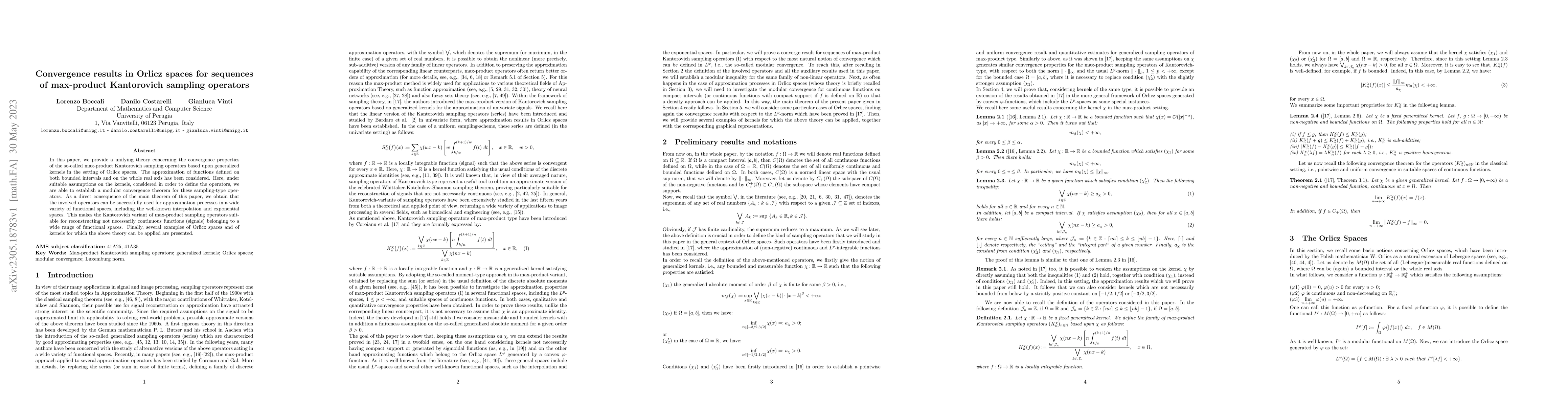 Thumbnail for Convergence results in Orlicz spaces for sequences of max-product
  Kantorovich sampling operators