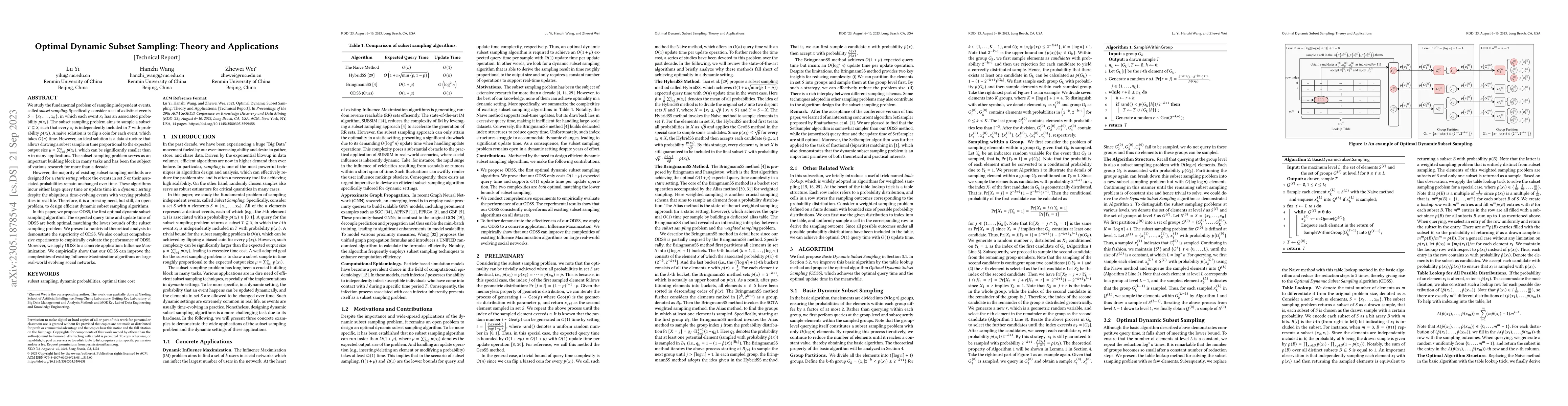 Thumbnail for Optimal Dynamic Subset Sampling: Theory and Applications