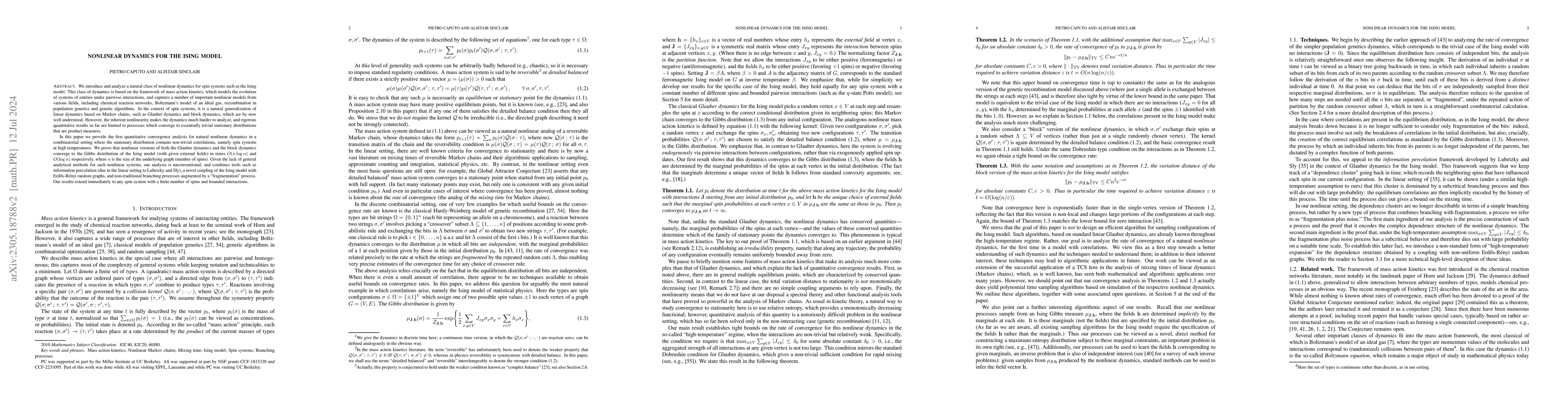Thumbnail for Nonlinear dynamics for the Ising model