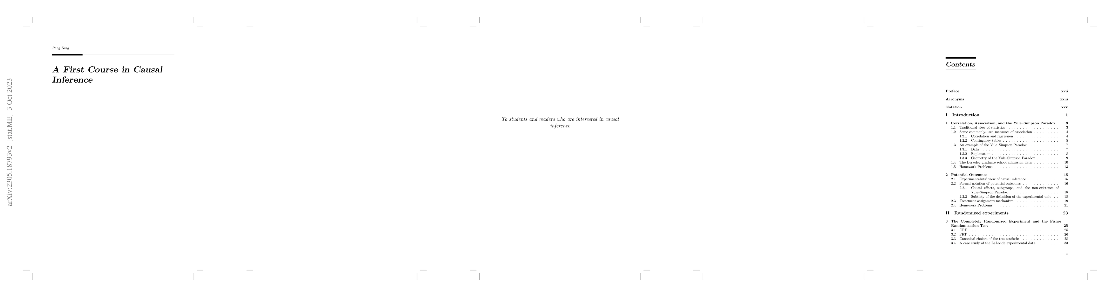 Thumbnail for A First Course in Causal Inference