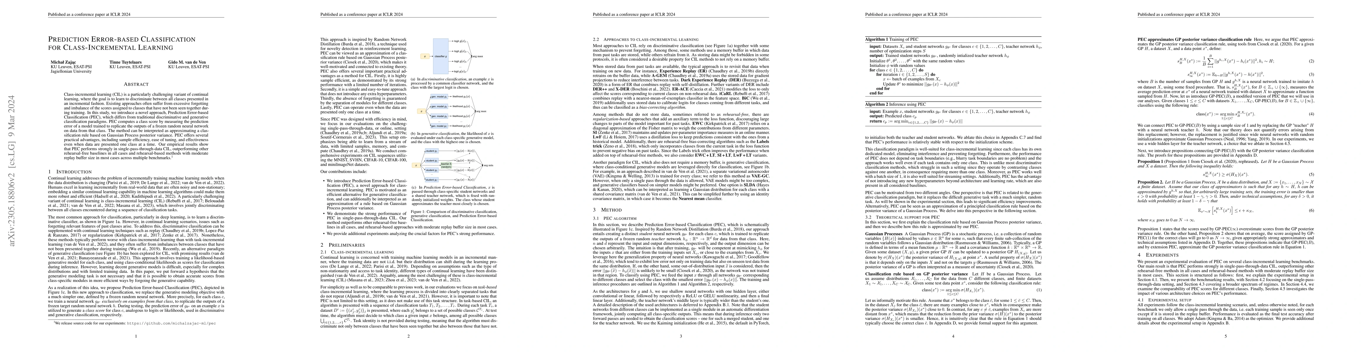Thumbnail for Prediction Error-based Classification for Class-Incremental Learning