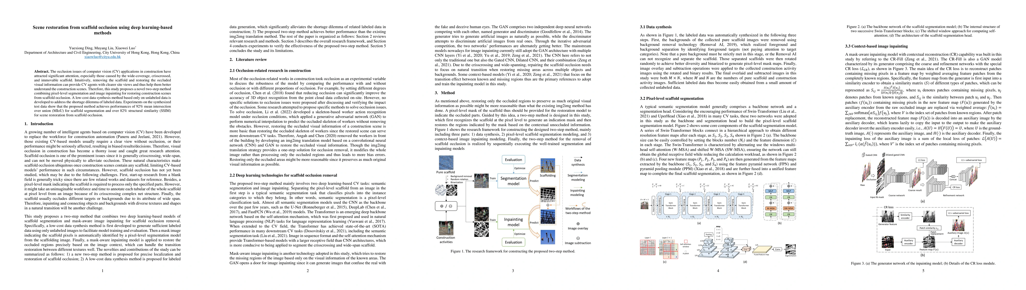 Thumbnail for Scene restoration from scaffold occlusion using deep learning-based
  methods