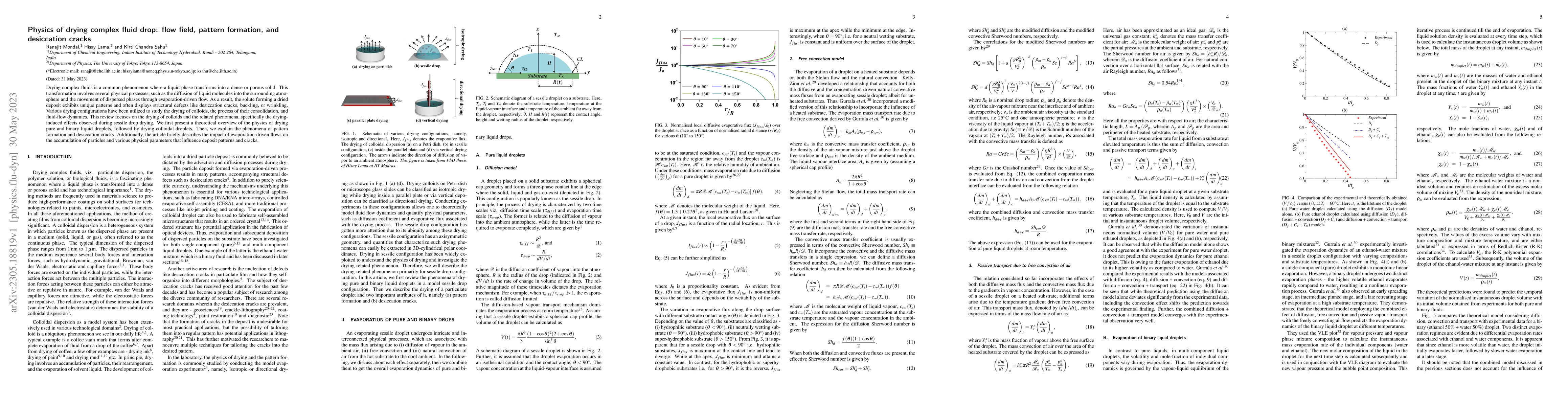 Thumbnail for Physics of drying complex fluid drop: flow field, pattern formation, and
  desiccation cracks