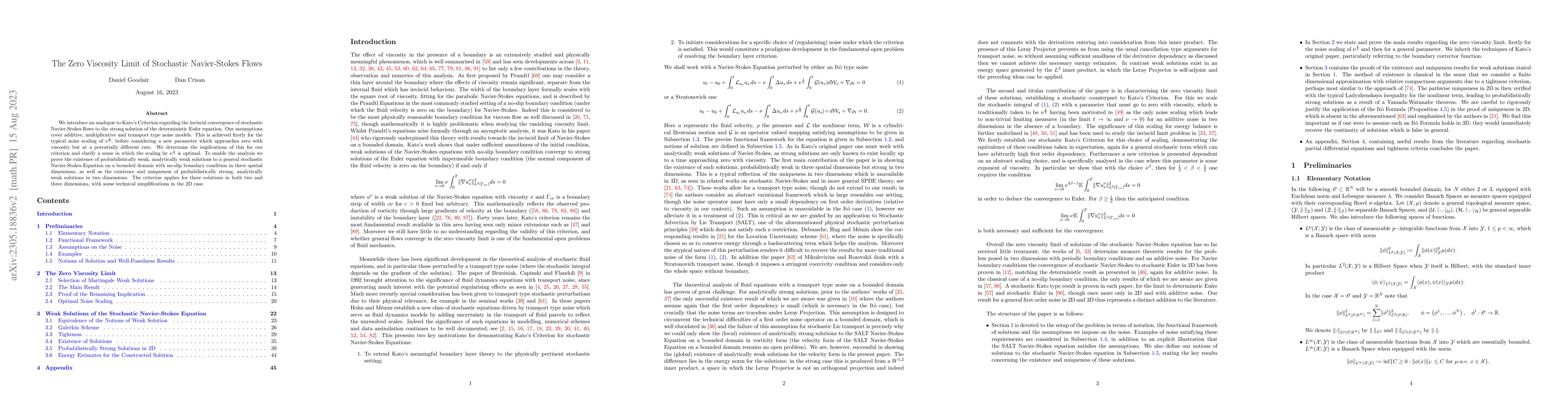 Thumbnail for The Zero Viscosity Limit of Stochastic Navier-Stokes Flows