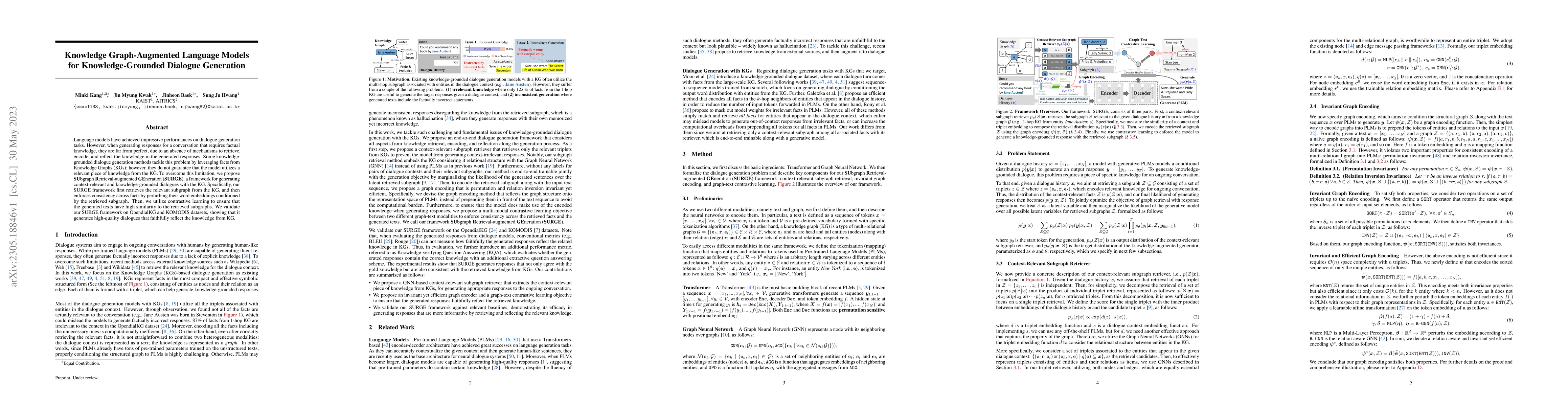 Thumbnail for Knowledge Graph-Augmented Language Models for Knowledge-Grounded
  Dialogue Generation