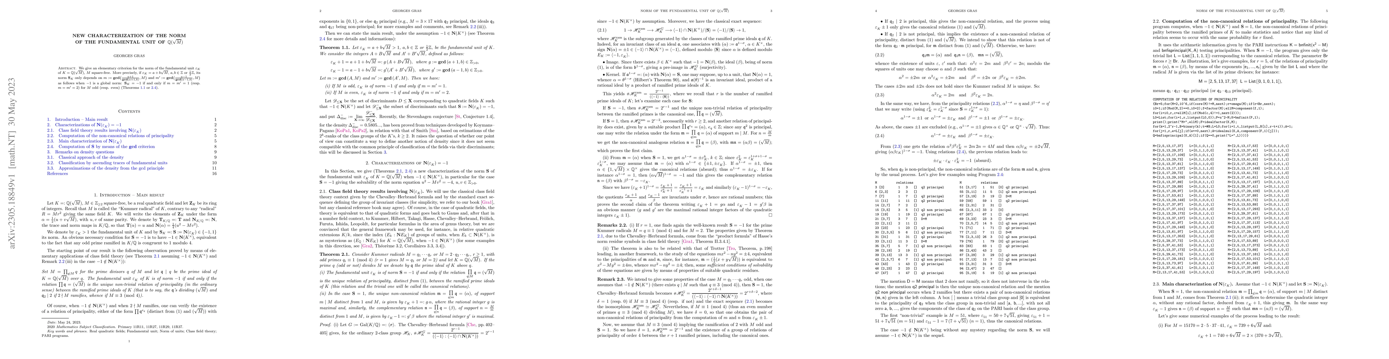 Thumbnail for New characterization of the norm of the fundamental unit of
  $\mathbb{Q}(\sqrt M)$