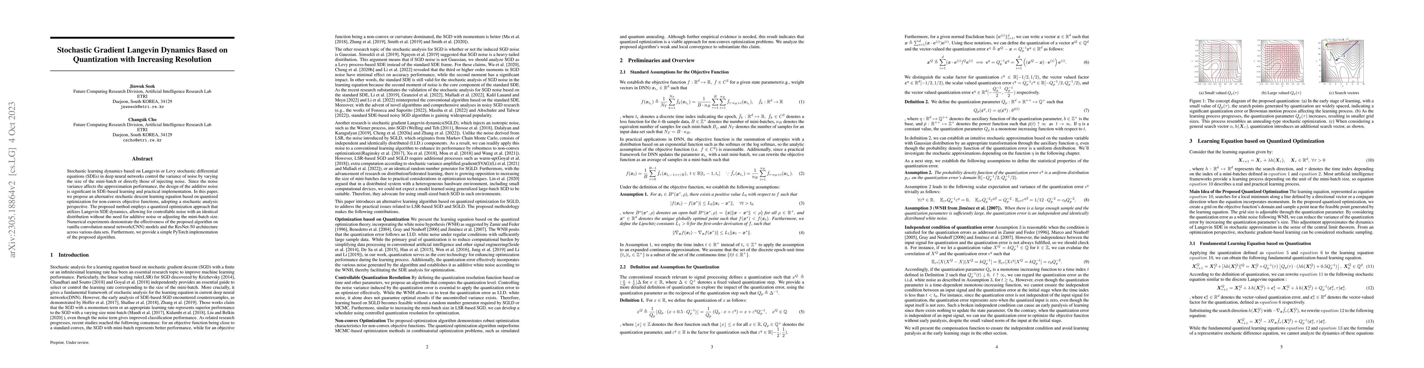 Thumbnail for Stochastic Gradient Langevin Dynamics Based on Quantization with
  Increasing Resolution