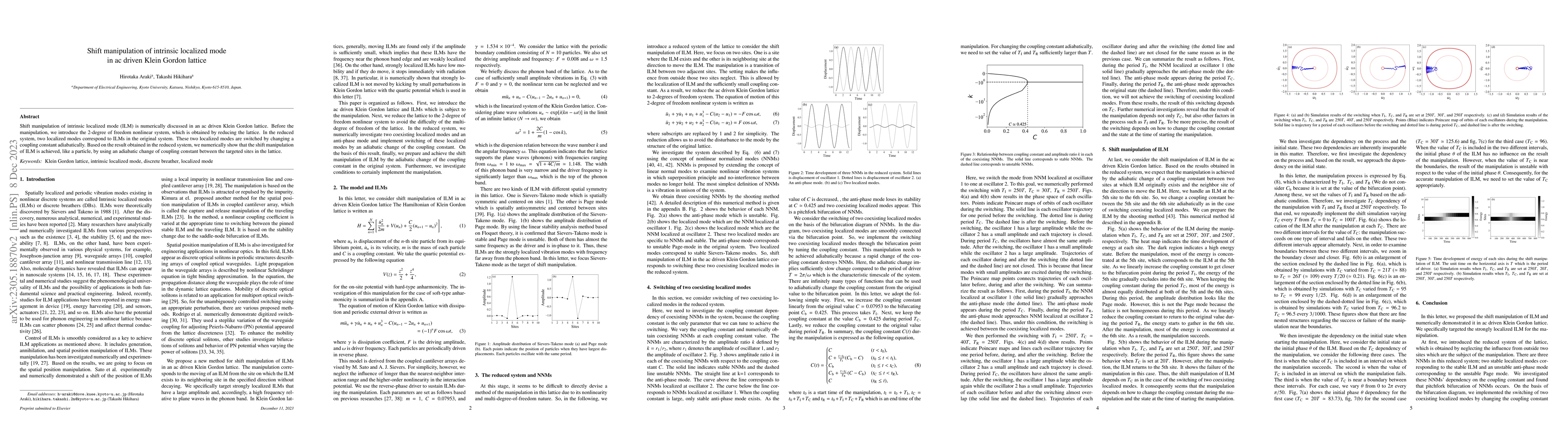 Thumbnail for Shift manipulation of intrinsic localized mode in ac driven Klein Gordon
  lattice