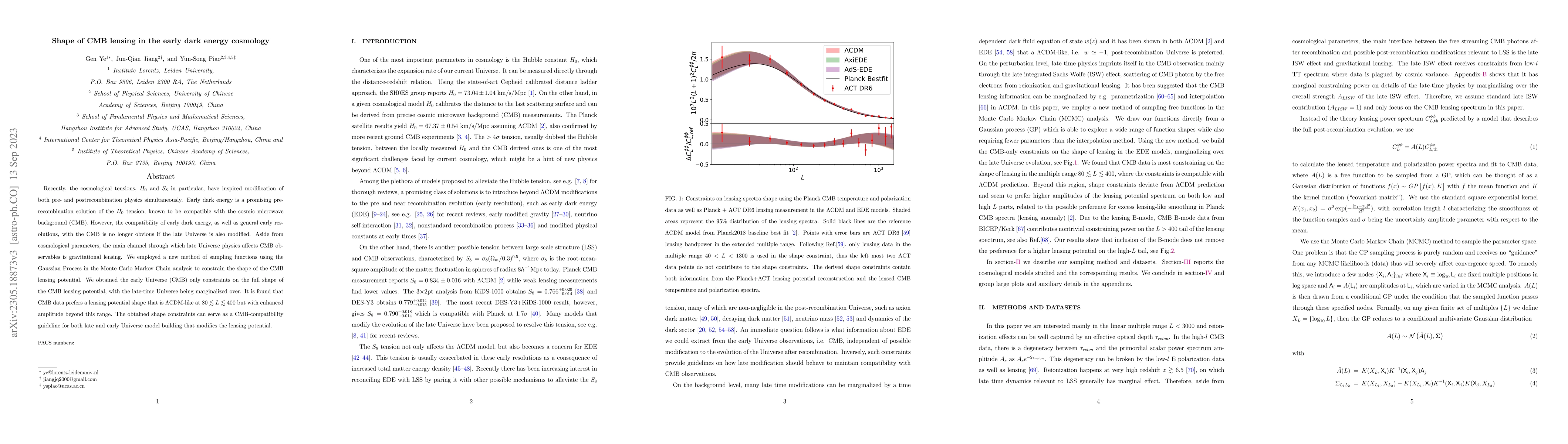 Thumbnail for Shape of CMB lensing in the early dark energy cosmology