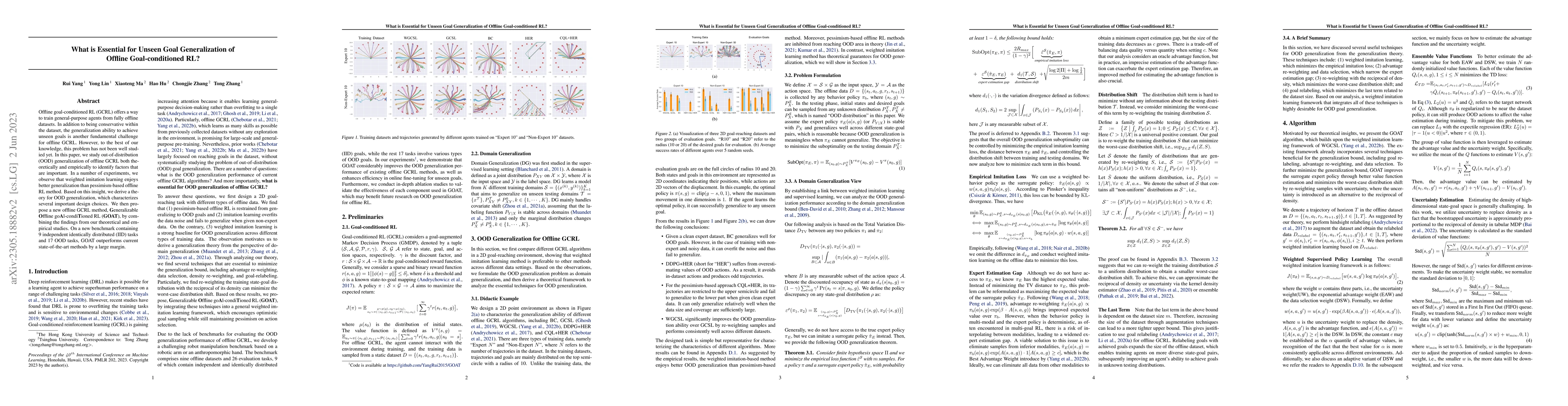 Thumbnail for What is Essential for Unseen Goal Generalization of Offline
  Goal-conditioned RL?