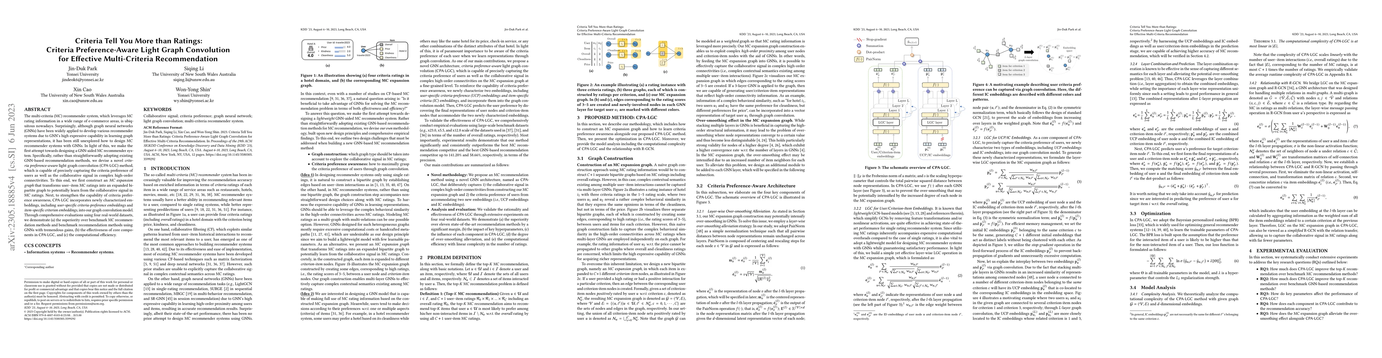 Thumbnail for Criteria Tell You More than Ratings: Criteria Preference-Aware Light
  Graph Convolution for Effective Multi-Criteria Recommendation