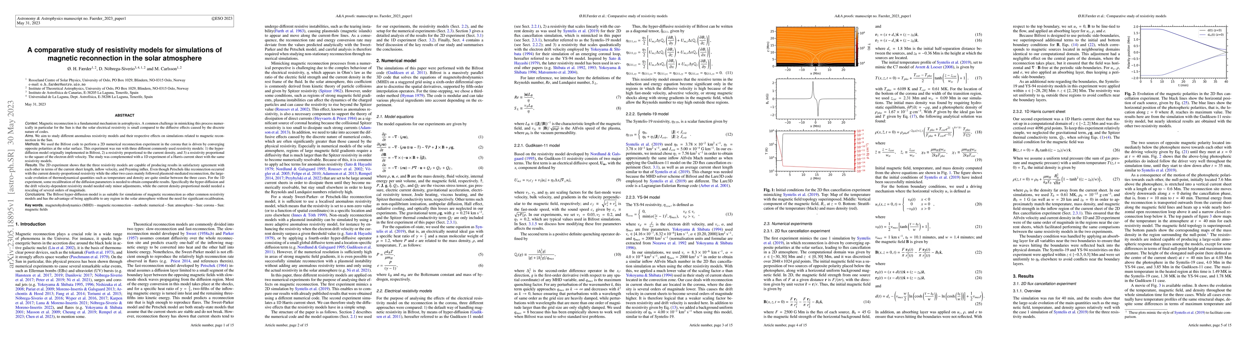 Thumbnail for A comparative study of resistivity models for simulations of magnetic
  reconnection in the solar atmosphere