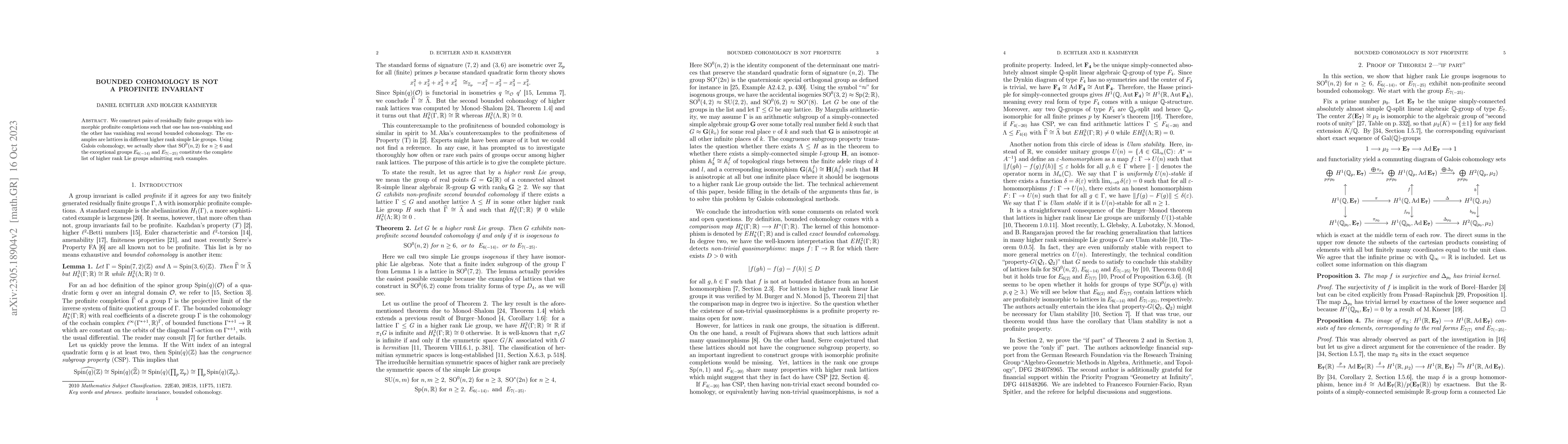Thumbnail for Bounded cohomology is not a profinite invariant