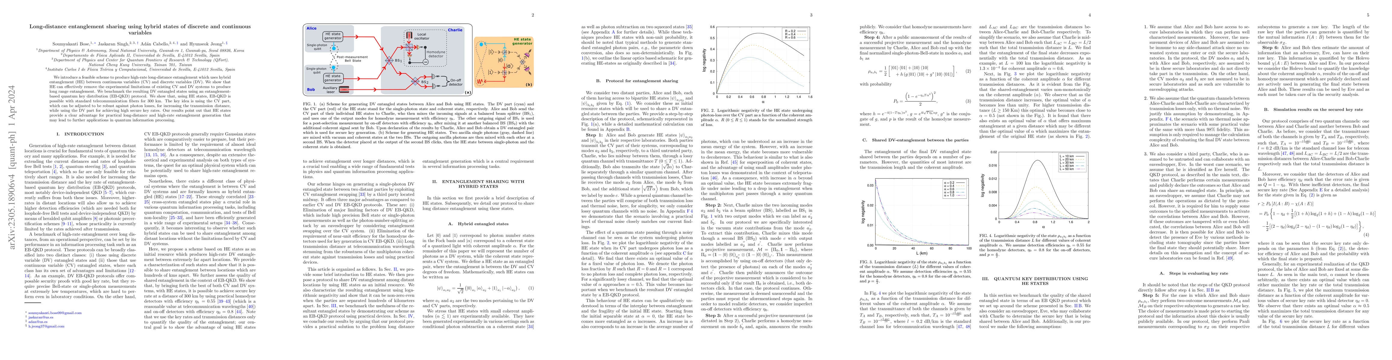 Thumbnail for Long-distance entanglement sharing using hybrid states of discrete and
  continuous variables