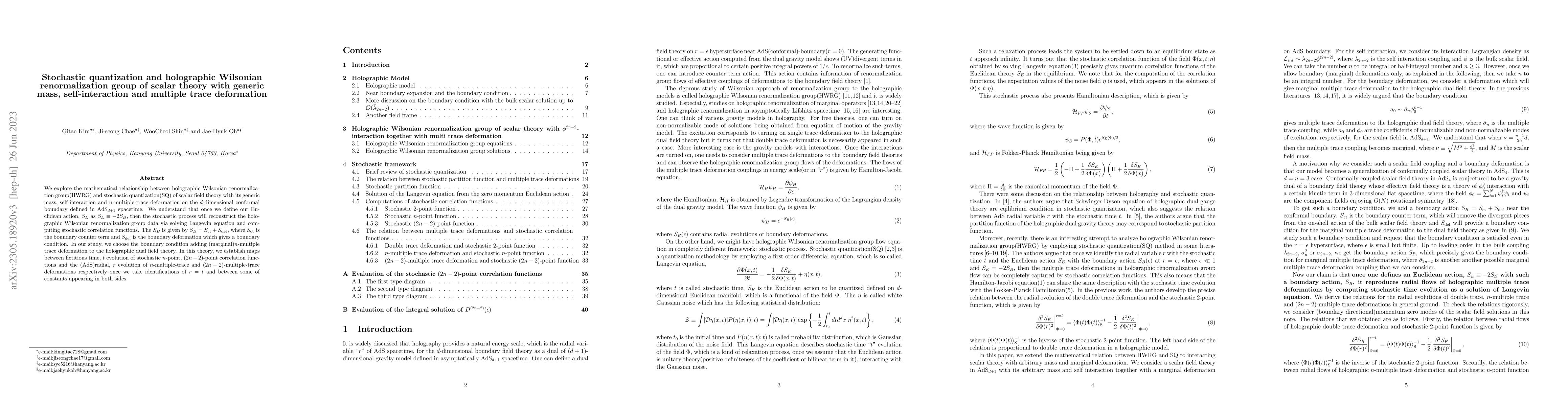 Thumbnail for Stochastic quantization and holographic Wilsonian renormalization group
  of scalar theory with generic mass, self-interaction and multiple trace
  deformation