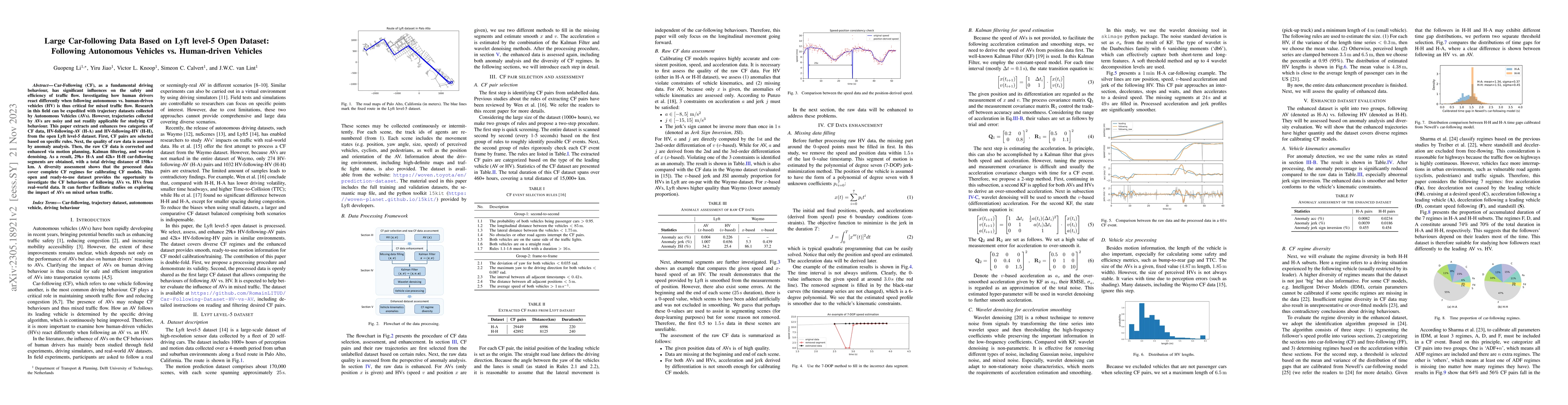 Thumbnail for Large Car-following Data Based on Lyft level-5 Open Dataset: Following
  Autonomous Vehicles vs. Human-driven Vehicles