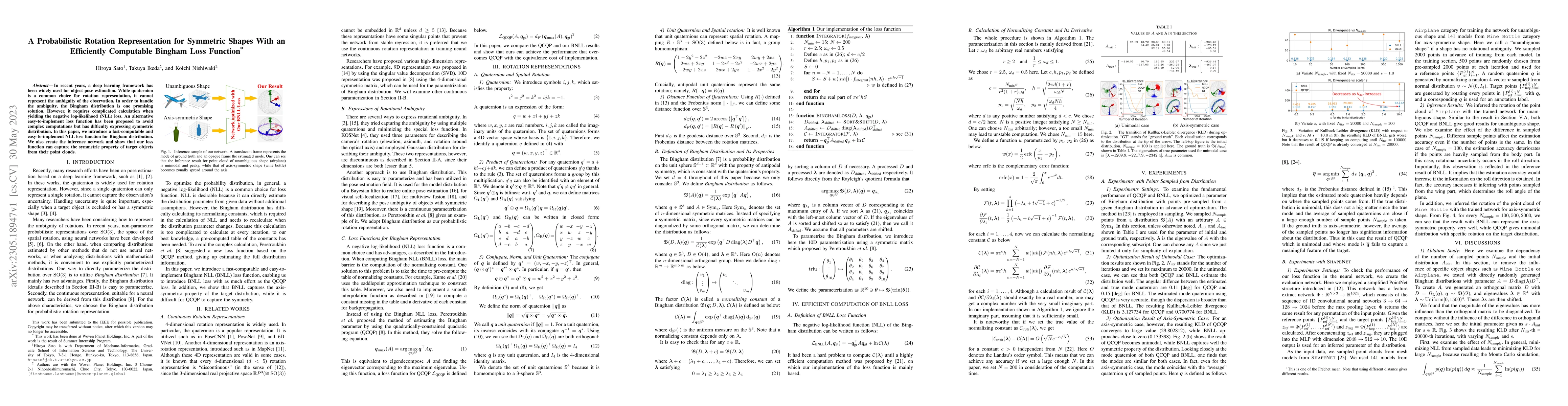 Thumbnail for A Probabilistic Rotation Representation for Symmetric Shapes With an
  Efficiently Computable Bingham Loss Function