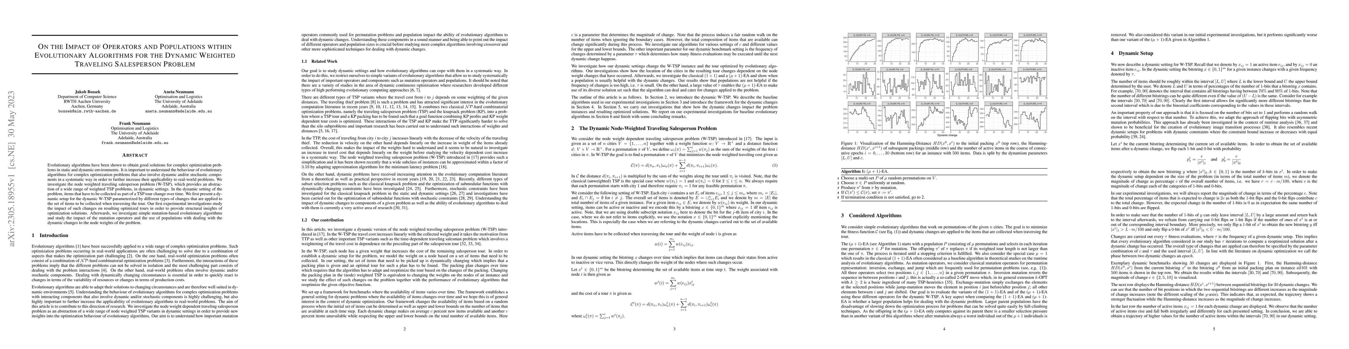 Thumbnail for On the Impact of Operators and Populations within Evolutionary
  Algorithms for the Dynamic Weighted Traveling Salesperson Problem