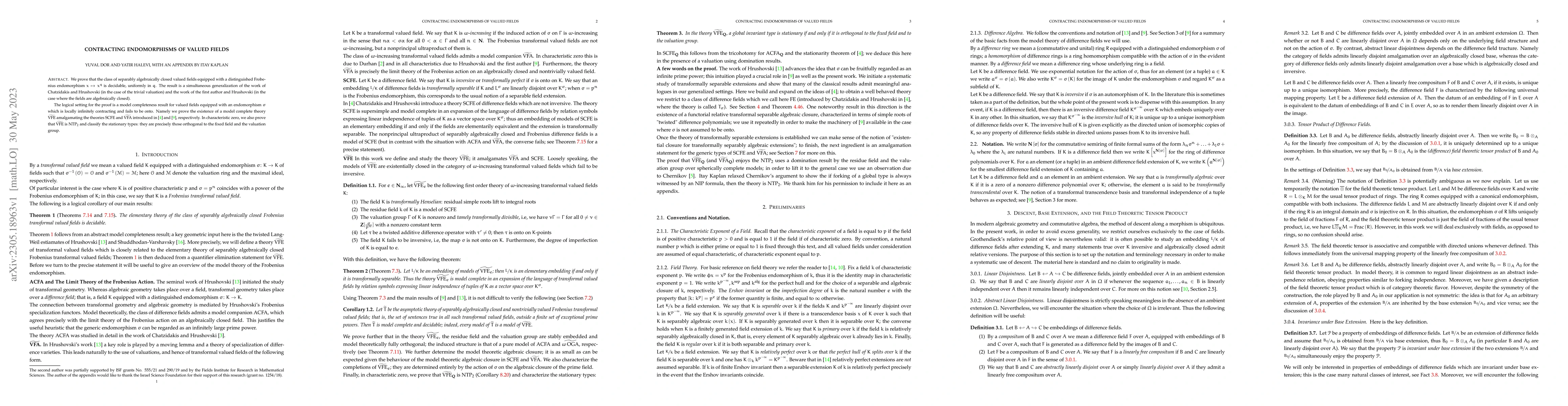 Thumbnail for Contracting Endomorphisms of Valued Fields